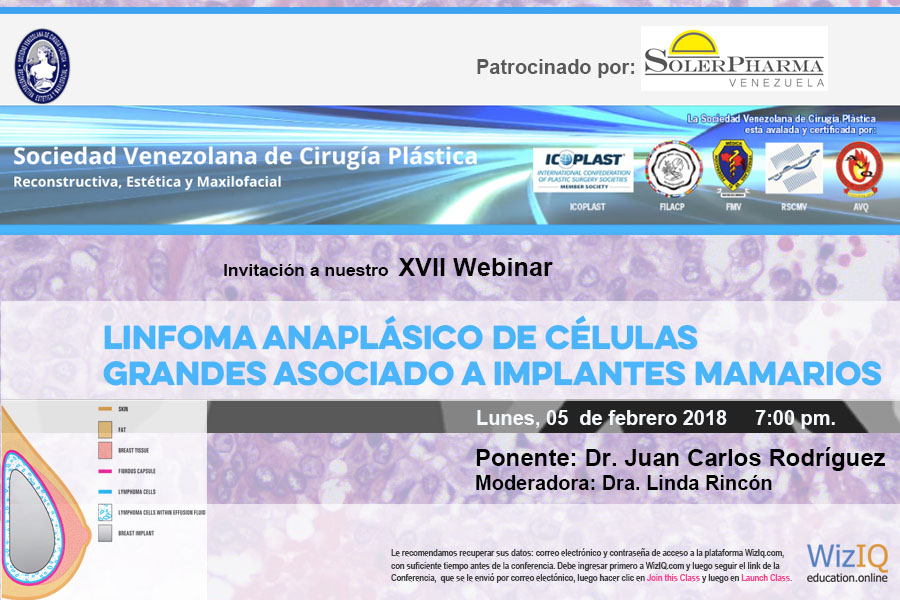 ¡HOY lunes 05 Webinar!: “Linfoma Anaplásico”, Dr. Juan Carlos Rodríguez.