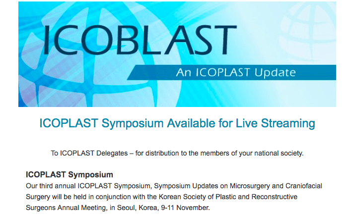 ICOBLAST: Attend the ICOPLAST Symposium via Livestream