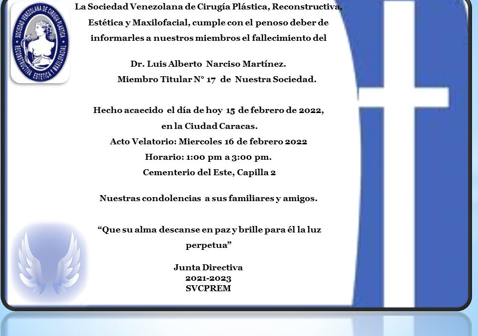 Obituario del Dr. Luis Alberto Narciso Martínez. Miembro Titular de nuestra Sociedad