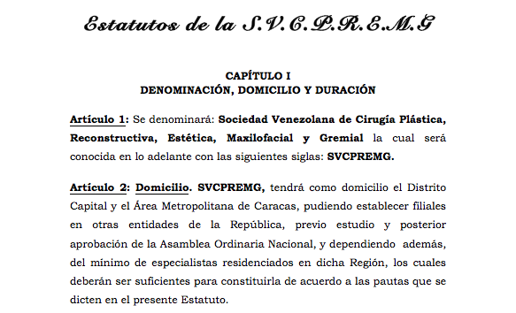 Importante: Modificación de los Estatutos de la SVCPREM