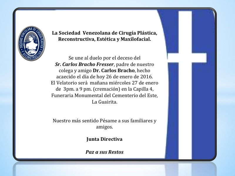 Obituario del Sr. Carlos Bracho Fresser.