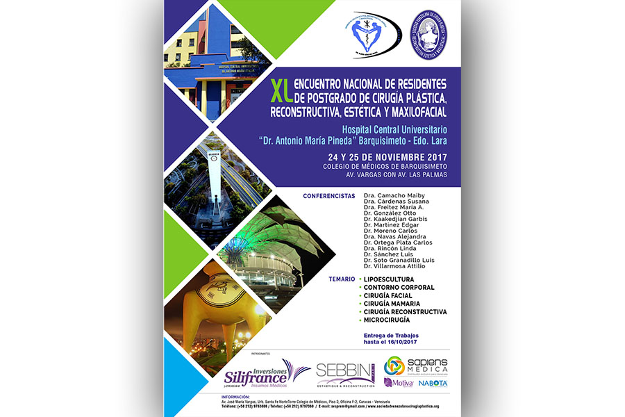 XL Encuentro Nacional de Residentes de Cirugía Plástica, Reconstructiva, Estética y Maxilofacial, Barquisimeto, 24-25 de noviembre