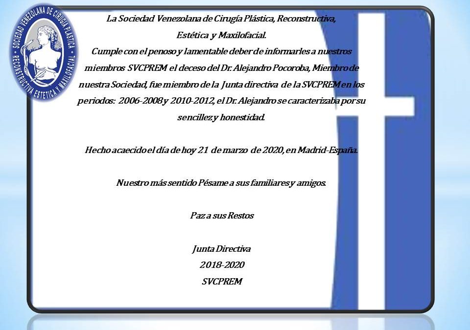 Obituario de nuestro colega y amigo Dr. Alejandro Pocoroba