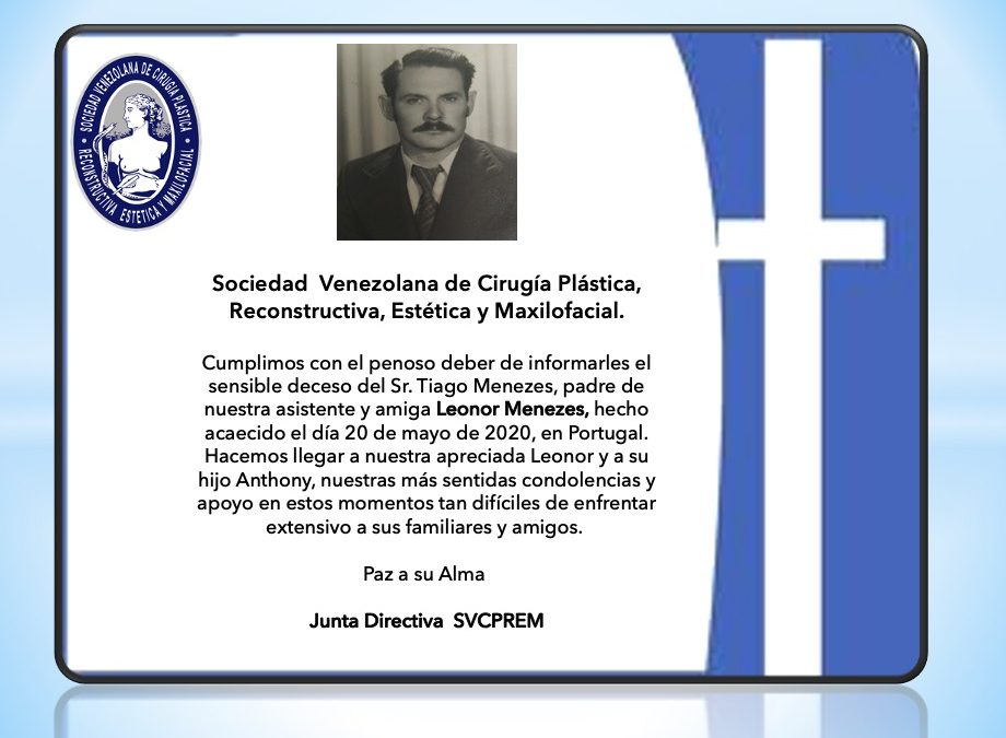 Acompañamos en su duelo a nuestra asistente Leonor Menezes, por el sensible fallecimiento de su padre, Sr. Tiago Menezes.