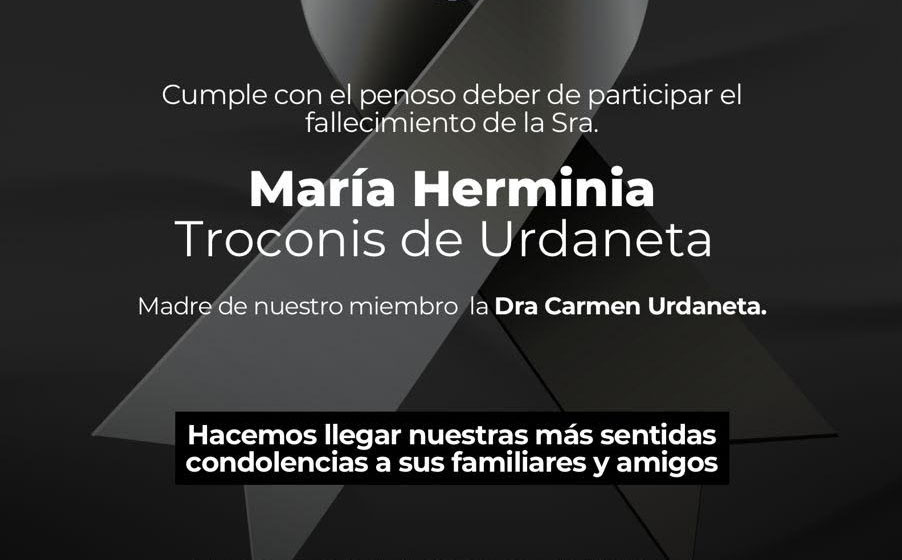 Obituario Sra. María Herminia Troconis de Urdaneta